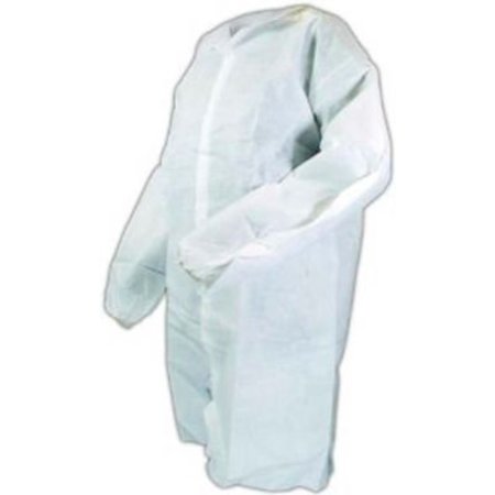 KEYSTONE SAFETY SMS Lab Coat, No Pockets, Elastic Wrists, Snap Front, Single Collar, Blue, 2XL, 30/Case LC0-BE-SMS-2XL